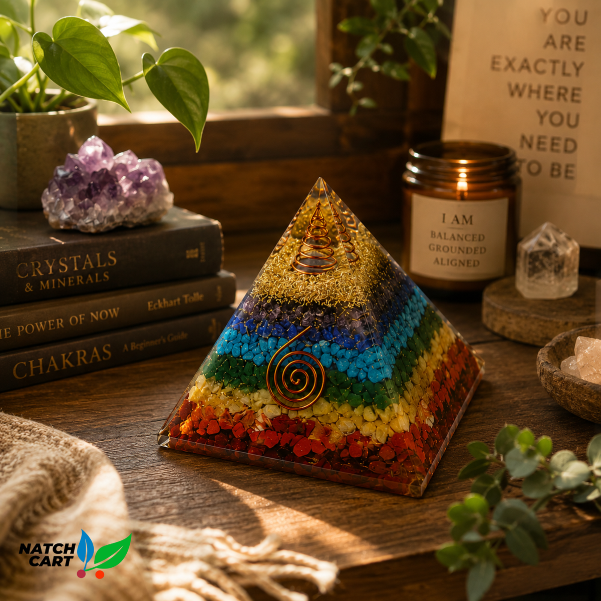 Natural Seven Chakra Pyramid