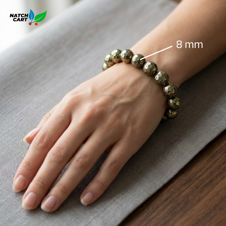 8mm Pyrite Dia. Cut Bracelet