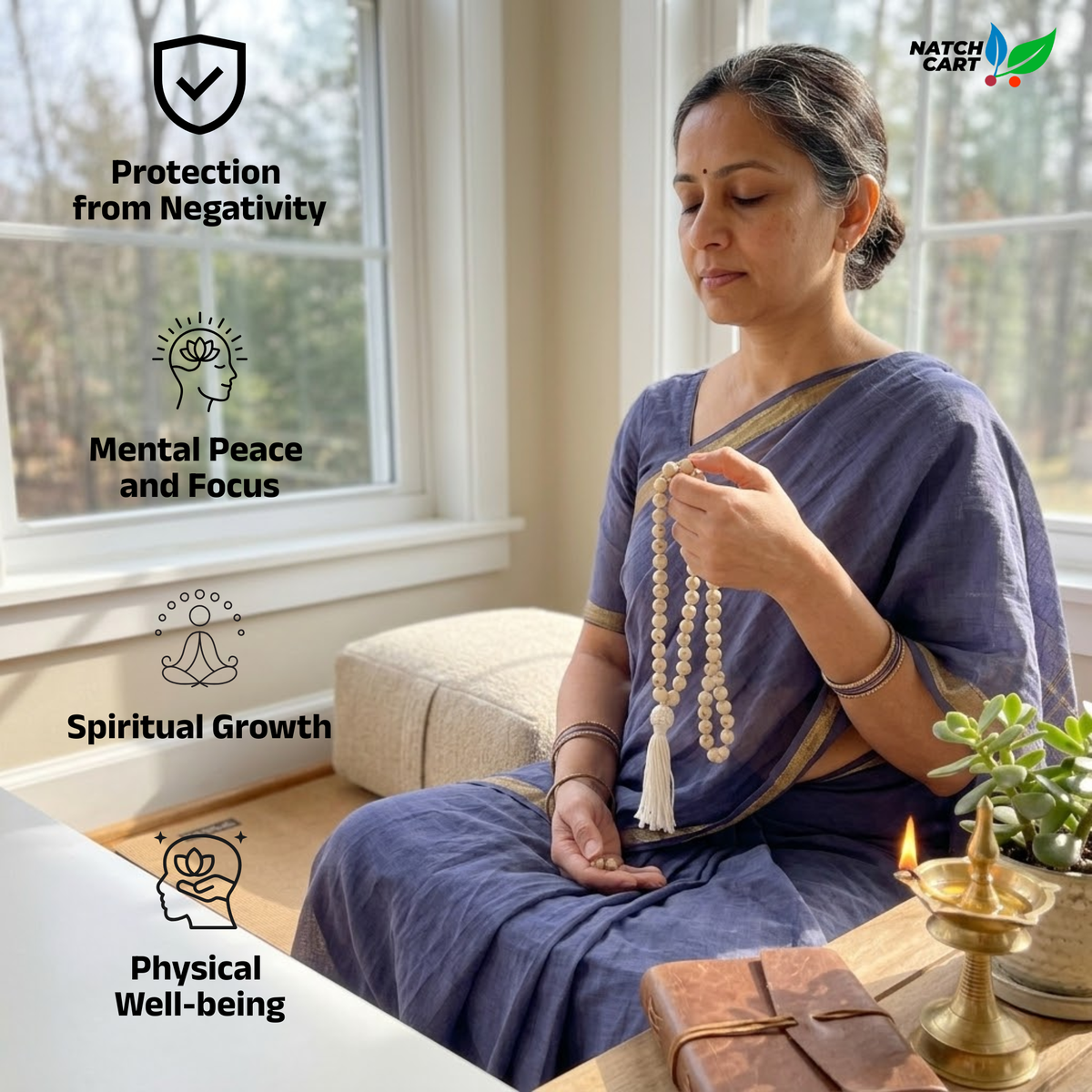 White Gunja Mala