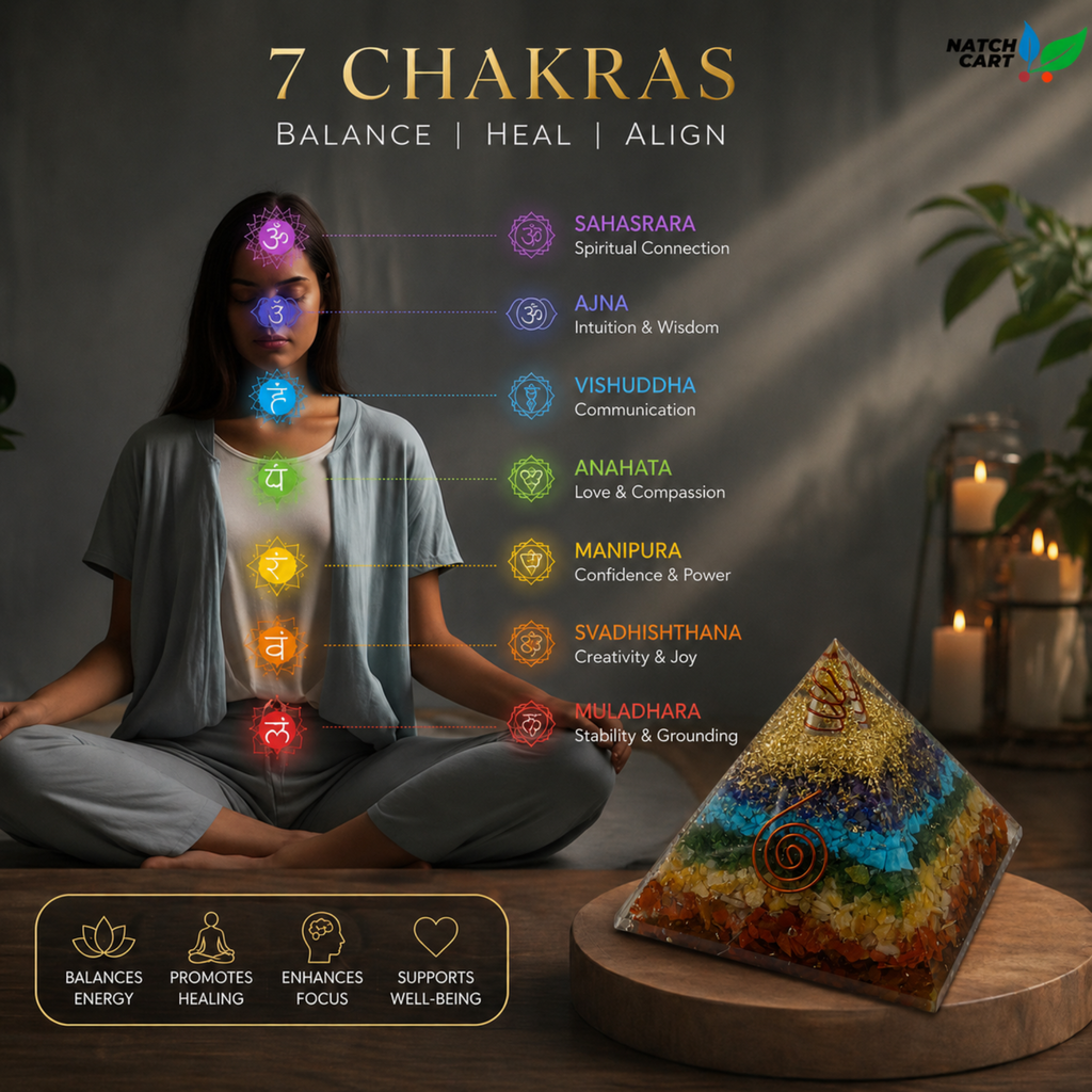Natural Seven Chakra Pyramid