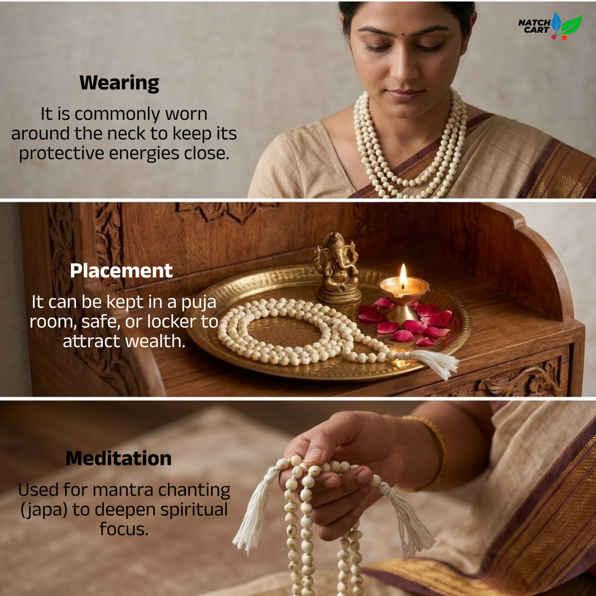 White Gunja Mala